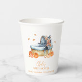 ヴィンテージ素朴秋パンプキンクリブベビーシャワー 紙コップ (裏面)