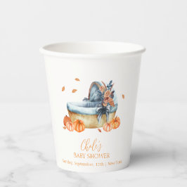 ヴィンテージ素朴秋パンプキンクリブベビーシャワー 紙コップ