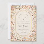 ヴィンテージ素朴秋ベージュ結婚の写真 招待状 (正面)