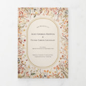 ヴィンテージ素朴秋ベージュ結婚ズ 三つ折り招待状 (カバー)