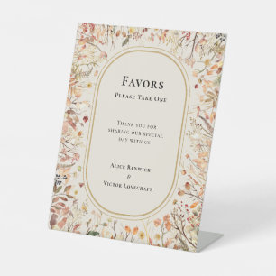 ヴィンテージ素朴秋ベージュ結婚式の引き出物 台座サイン