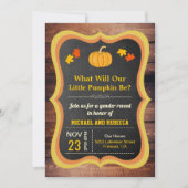 ヴィンテージ素朴秋秋カボチャ性別リビール 招待状 (正面)