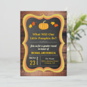 ヴィンテージ素朴秋秋カボチャ性別リビール 招待状 (スタンド正面)