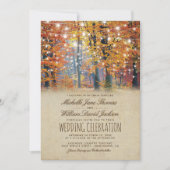 ヴィンテージ素朴秋秋弦ラ結婚イト 招待状 (正面)