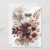 ヴィンテージ素朴空白の結婚フローラ 招待状 (裏面)