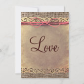 ヴィンテージ素朴紙のBurlap結婚式招待状 招待状 (裏面)