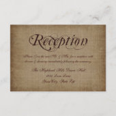 ヴィンテージ素朴紙ウェディングレセプションカード エンクロージャーカード (裏面)