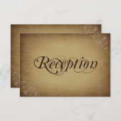ヴィンテージ素朴紙ウェディングレセプションカード エンクロージャーカード (正面/裏面)