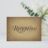 ヴィンテージ素朴紙ウェディングレセプションカード エンクロージャーカード (スタンド正面)