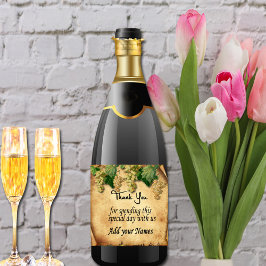 ヴィンテージ素朴紙ブドウつる植物グリーンブドウ スパークリングワインラベル