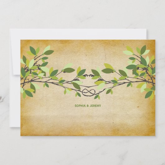 ヴィンテージ素朴結びラブツリーサマー結婚ズ 招待状 (裏面)