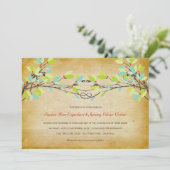 ヴィンテージ素朴結びラブツリー春の結婚式 招待状 (スタンド正面)