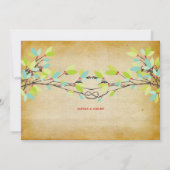 ヴィンテージ素朴結びラブツリー春の結婚式 招待状 (裏面)