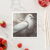 ヴィンテージ素朴結婚の鳩 スタンダードカクテルナプキン (インサイチュ)