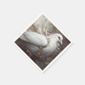 ヴィンテージ素朴結婚の鳩 スタンダードカクテルナプキン (角)