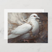 ヴィンテージ素朴結婚の鳩 ポストカード (正面/裏面)