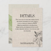 ヴィンテージ素朴結婚フローラ エンクロージャーカード (正面/裏面)