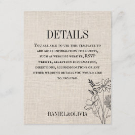 ヴィンテージ素朴結婚フローラ エンクロージャーカード