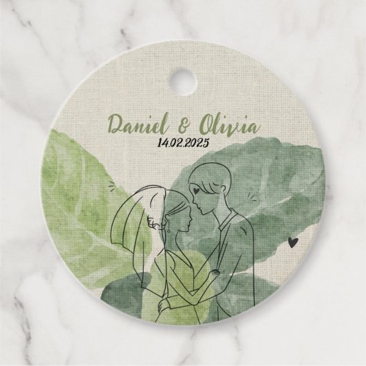 ヴィンテージ素朴結婚フローラ フェイバータグ (正面)