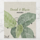 ヴィンテージ素朴結婚フローラ ワインラベル (シングルラベル)