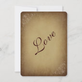 ヴィンテージ素朴結婚式招待状丸いコーナー 招待状 (裏面)