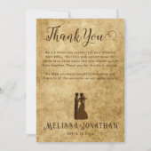 ヴィンテージ素朴結婚褐色サンキューカード サンキューカード (正面)
