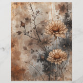 ヴィンテージ素朴老朽化フローラスクラップブック紙 (正面)