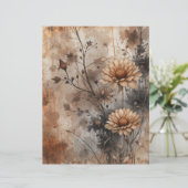 ヴィンテージ素朴老朽化フローラスクラップブック紙 (スタンド正面)