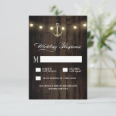 ヴィンテージ素朴航海のいかりウェディングRSVPカード 出欠カード (スタンド正面)