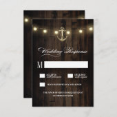 ヴィンテージ素朴航海のいかりウェディングRSVPカード 出欠カード (正面/裏面)