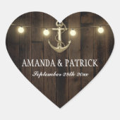 ヴィンテージ素朴航海のいかり結婚式の引き出物 ハートシール (正面)