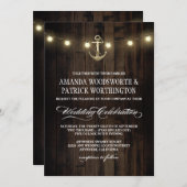 ヴィンテージ素朴航海のいかり結婚式招待状 招待状 (正面/裏面)