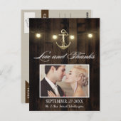 ヴィンテージ素朴航海のサンキューカード ポストカード (正面/裏面)