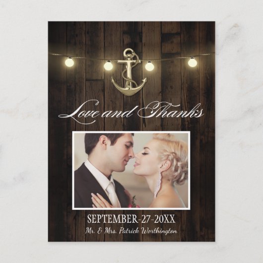 ヴィンテージ素朴航海のサンキューカード ポストカード (正面)