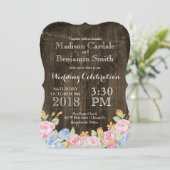 ヴィンテージ素朴花屋の木の結婚式 招待状 (スタンド正面)