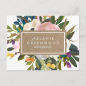 ヴィンテージ素朴花模様用はがき ポストカード (正面)