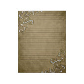 ヴィンテージ素朴茶色の横付き文グランジ房具 ノートパッド (回転)