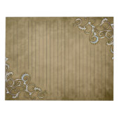 ヴィンテージ素朴茶色の横付き文グランジ房具 ノートパッド (正面)