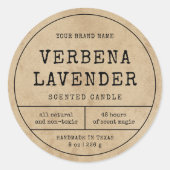 ヴィンテージ素朴薬用丸ろうそく瓶ラベル ラウンドシール (正面)