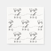 ヴィンテージ素朴豚I Do BBQカジュアル結婚の スタンダードカクテルナプキン (正面)