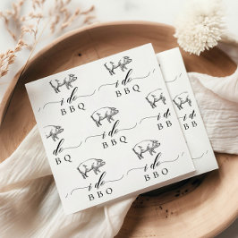 ヴィンテージ素朴豚I Do BBQカジュアル結婚の スタンダードカクテルナプキン