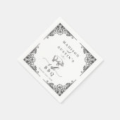 ヴィンテージ素朴豚I Do BBQカジュアル結婚の スタンダードカクテルナプキン (角)