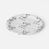 ヴィンテージ素朴豚I Do BBQカジュアル結婚の ペーパープレート (アングル)