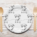 ヴィンテージ素朴豚I Do BBQカジュアル結婚の ペーパープレート<br><div class="desc">ヴィンテージ素朴ピグI do BBQのカジュアル紙結婚プレート</div>