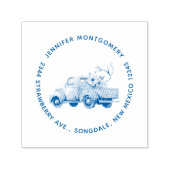 ヴィンテージ素朴農家のトラックアドレス セルフインキングスタンプ (デザイン)