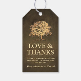 ヴィンテージ素朴金ゴールドオーク結婚ツリーありがとう ギフトタグ