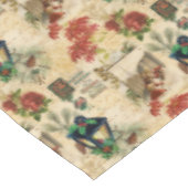 ヴィンテージ素朴金ゴールドフローラクリスマスエフェメラ テーブルクロス (アングル)