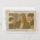 ヴィンテージ素朴金ゴールド松の枝の写真 シーズンカード (正面)