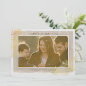 ヴィンテージ素朴金ゴールド松の枝の写真 シーズンカード (スタンド正面)