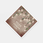 ヴィンテージ素朴電球レンガ結婚植物薬 スタンダードランチョンナプキン (角)